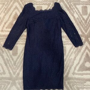 Adrianna Papell Scalloped / Lace Dress